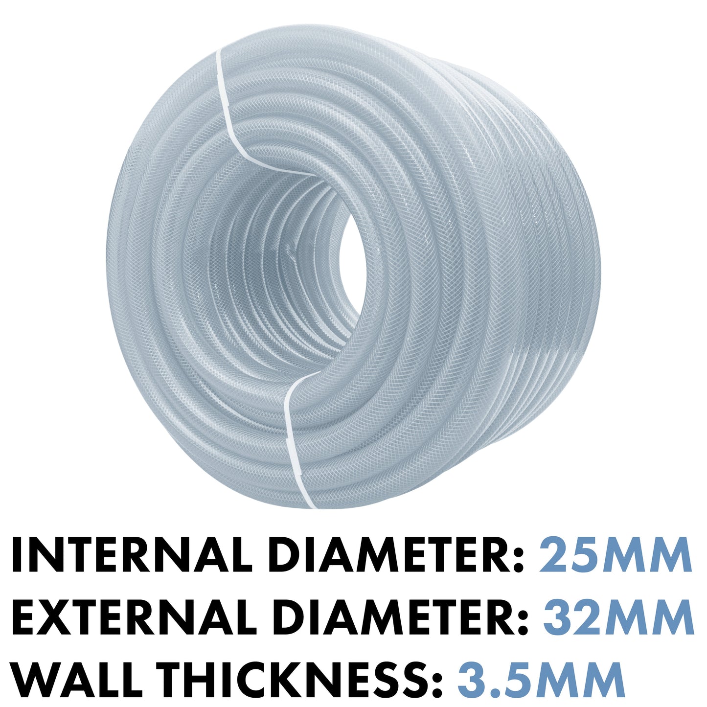 Clear Braided PVC Pipe 25mm*3.5mm-1