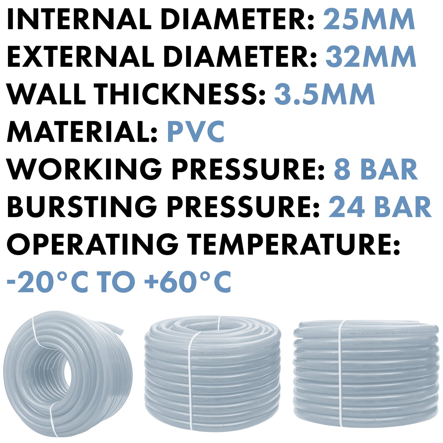 Clear Braided PVC Pipe 25mm*3.5mm-2