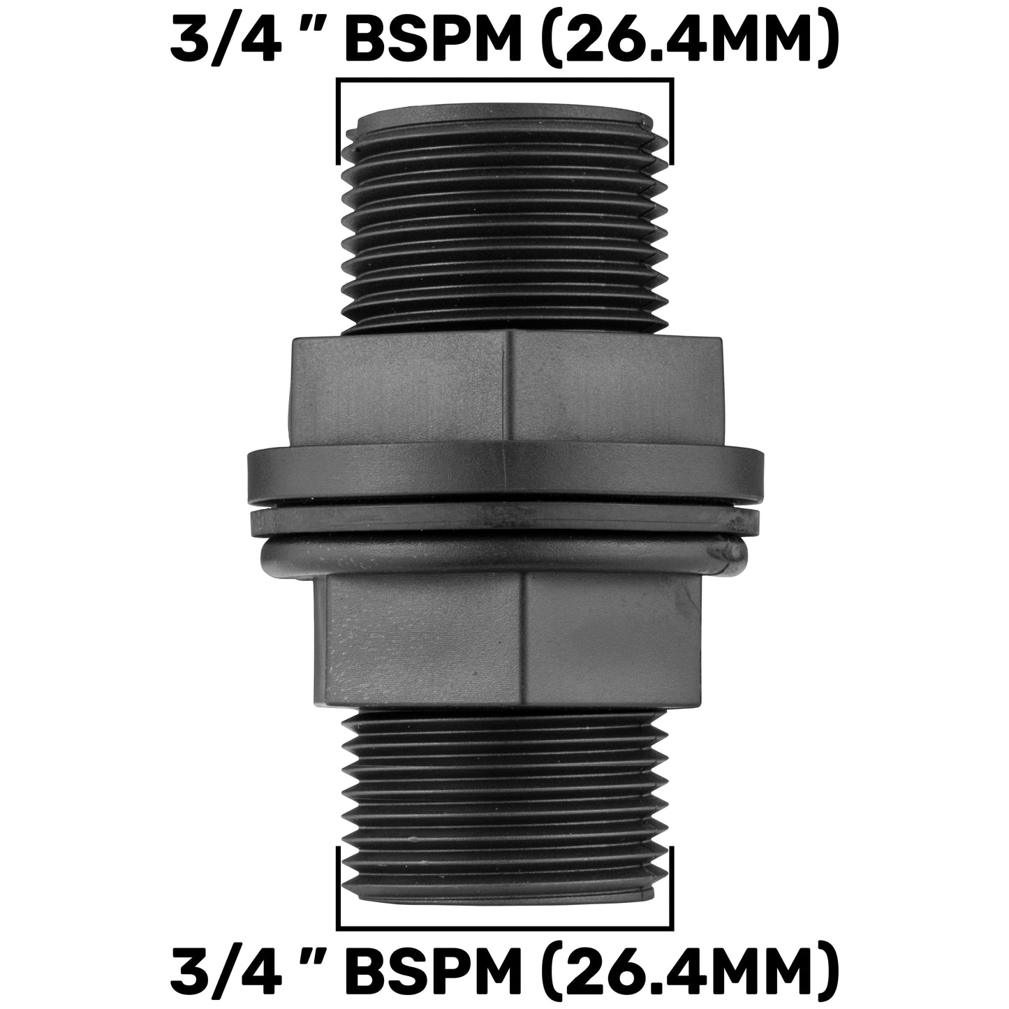 Water Butt Connector 3/4" BSP with BSPF-Quick Connect Valve & Hose Connector 3/4" BSPM-4
