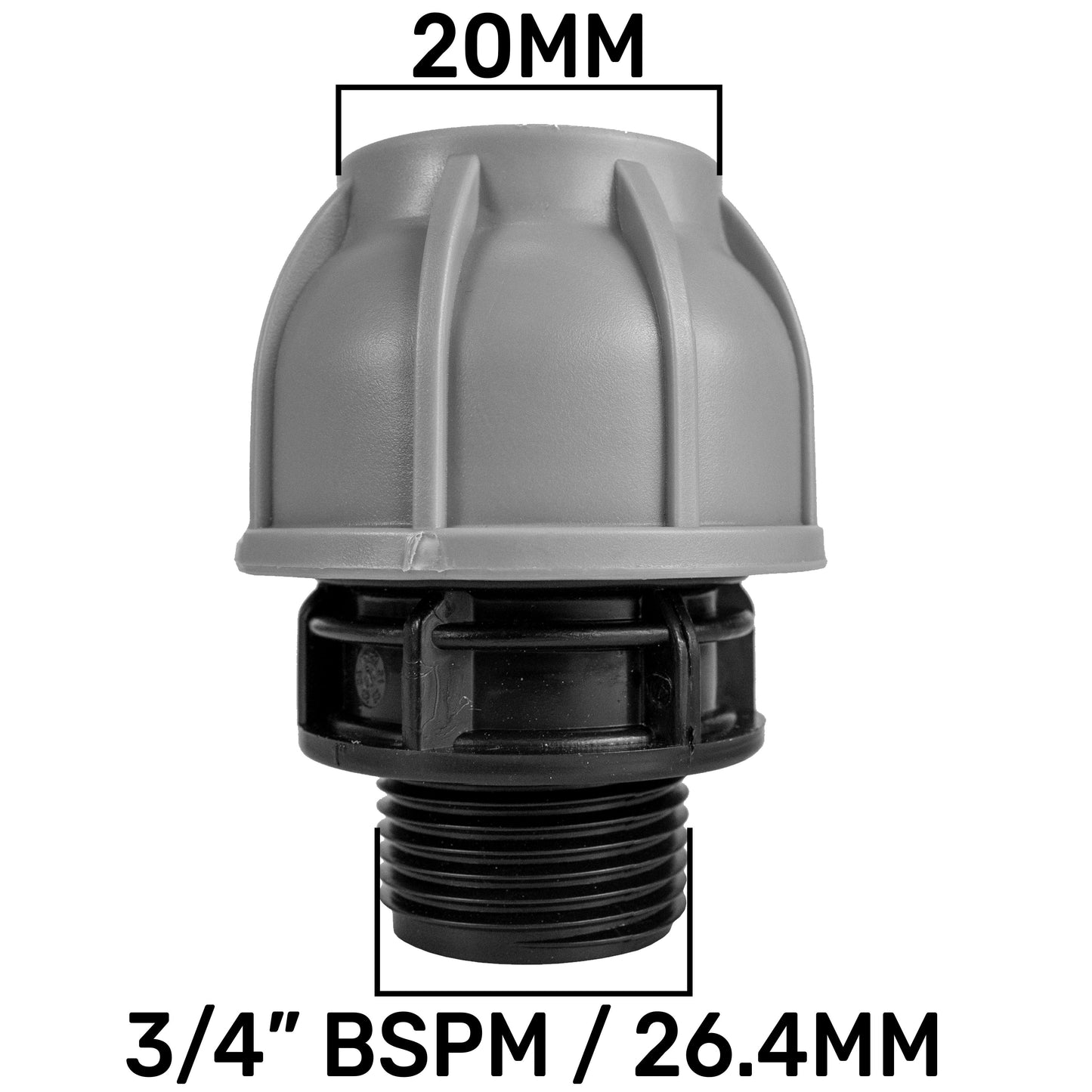 20mm MDPE Straight with BSPF-Quick Connect Valve & Hose Connector Black-4