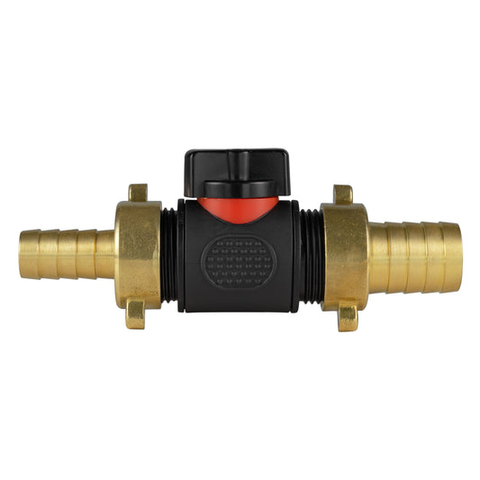 13mm Brass Barb with In-Line BSPM Valve and 19mm Brass Barb-0
