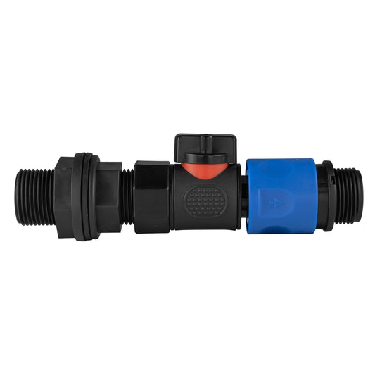 Water Butt Connector 3/4" BSP with BSPF-Quick Connect Valve & Hose Connector 3/4" BSPM-0