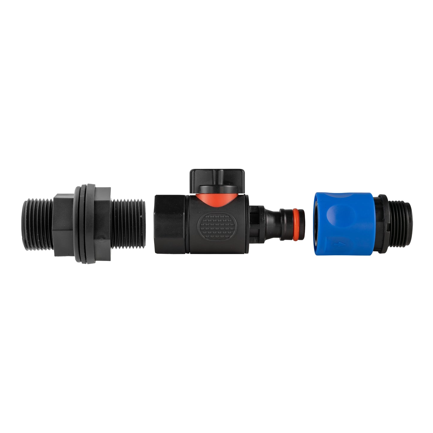 Water Butt Connector 3/4" BSP with BSPF-Quick Connect Valve & Hose Connector 3/4" BSPM-3