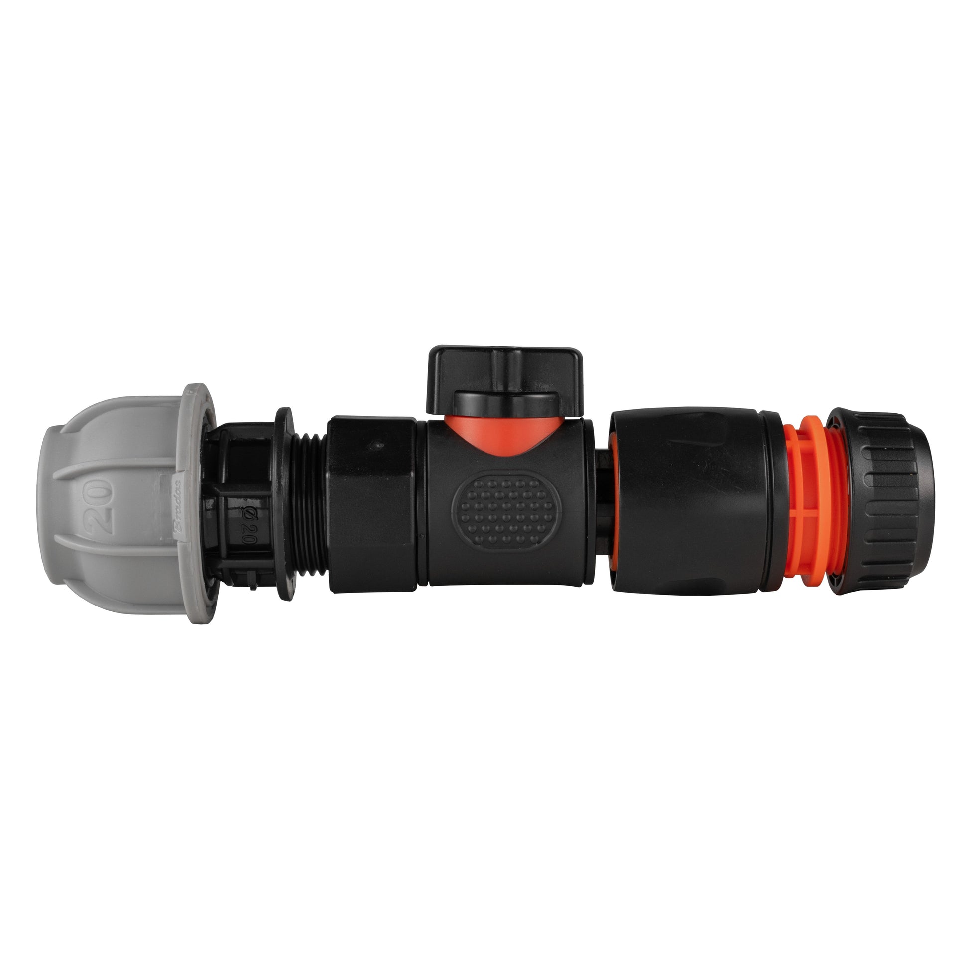 20mm MDPE Straight with BSPF-Quick Connect Valve & Hose Connector Black-0