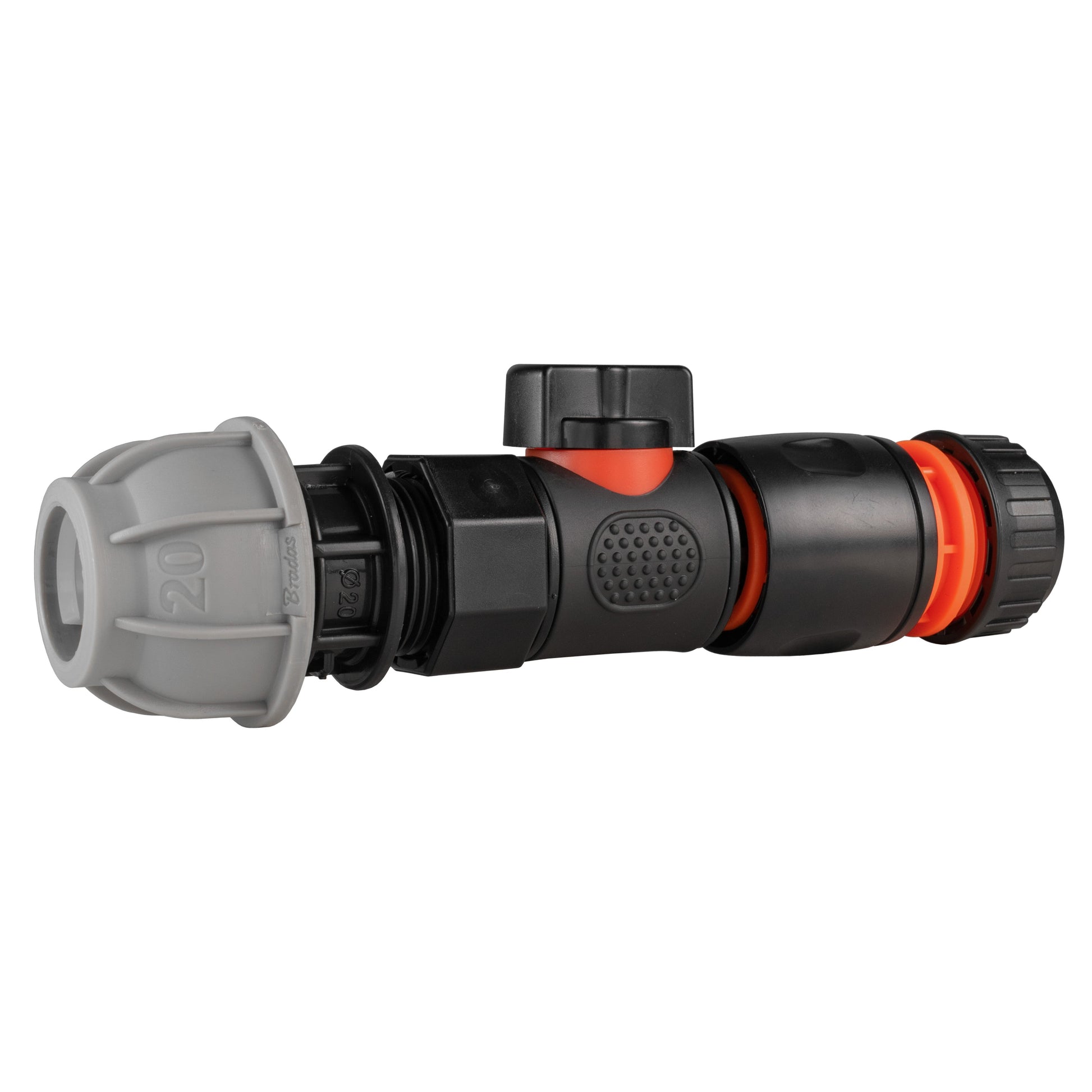 20mm MDPE Straight with BSPF-Quick Connect Valve & Hose Connector Black-2