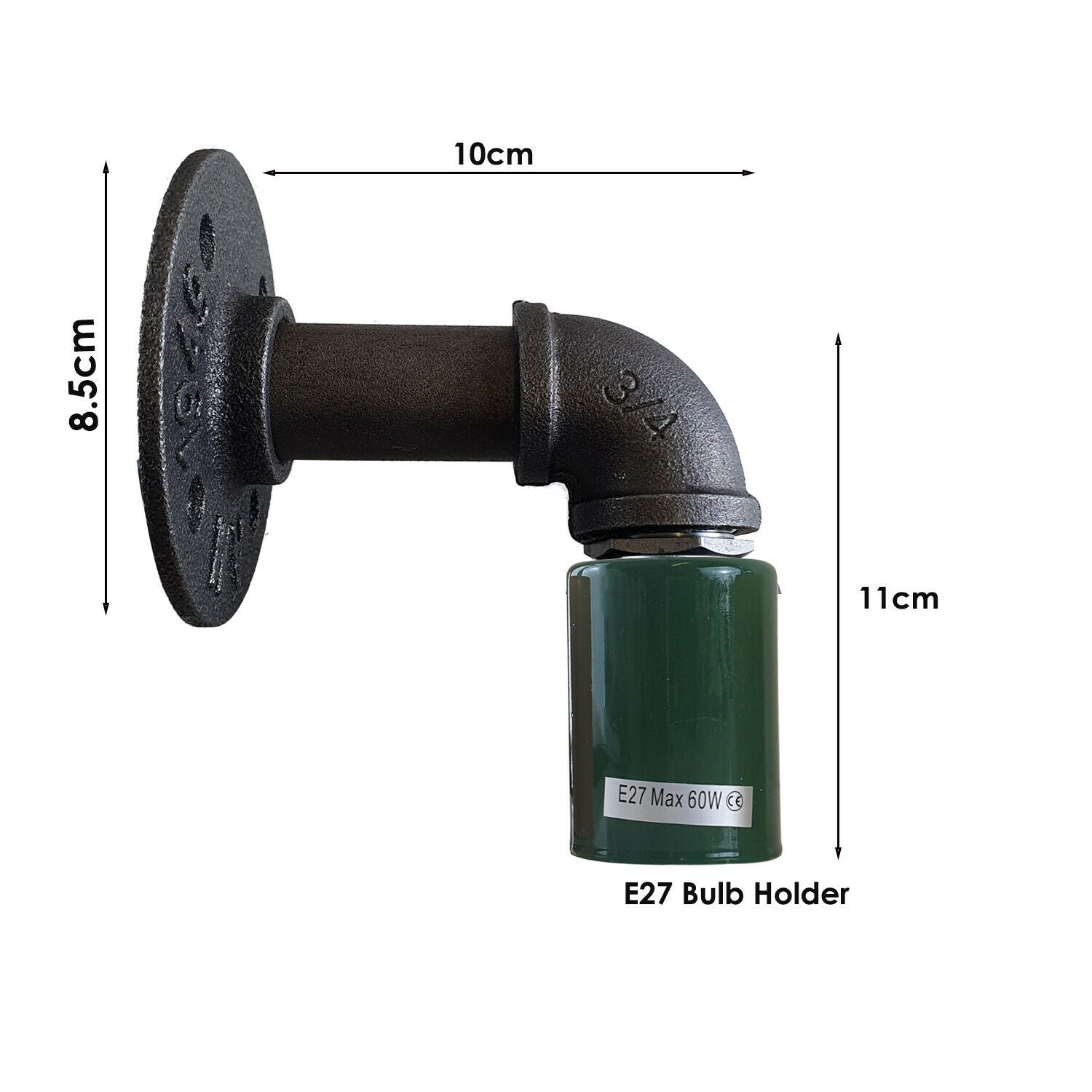 Green Water Pipe Wall Lamp Industrial style single wall light fitting~1524-2