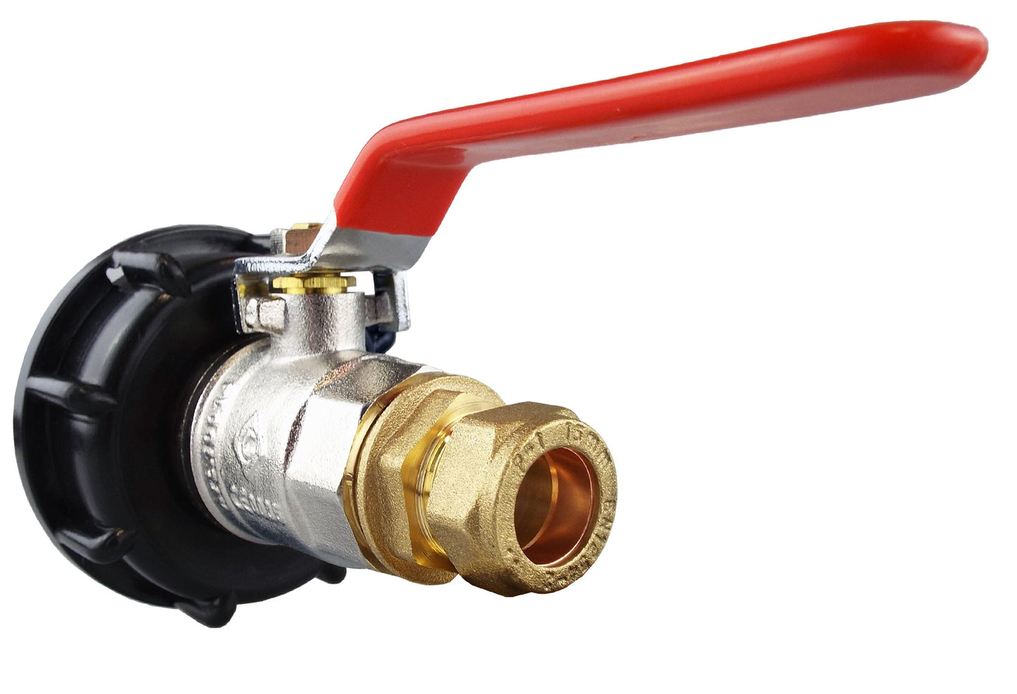 IBC 2” S60X6 Cap with Lever Valve and Brass Compression Straight ½” BSP – 15mm-2